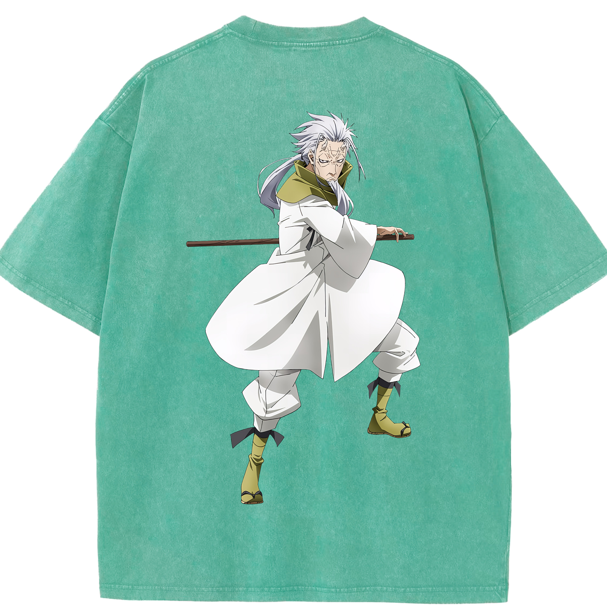 （画像用） 転スラ Regarding Reincarnated to Slime 綿100% ヴィンテージ風 半袖Tシャツ（背面プリント）